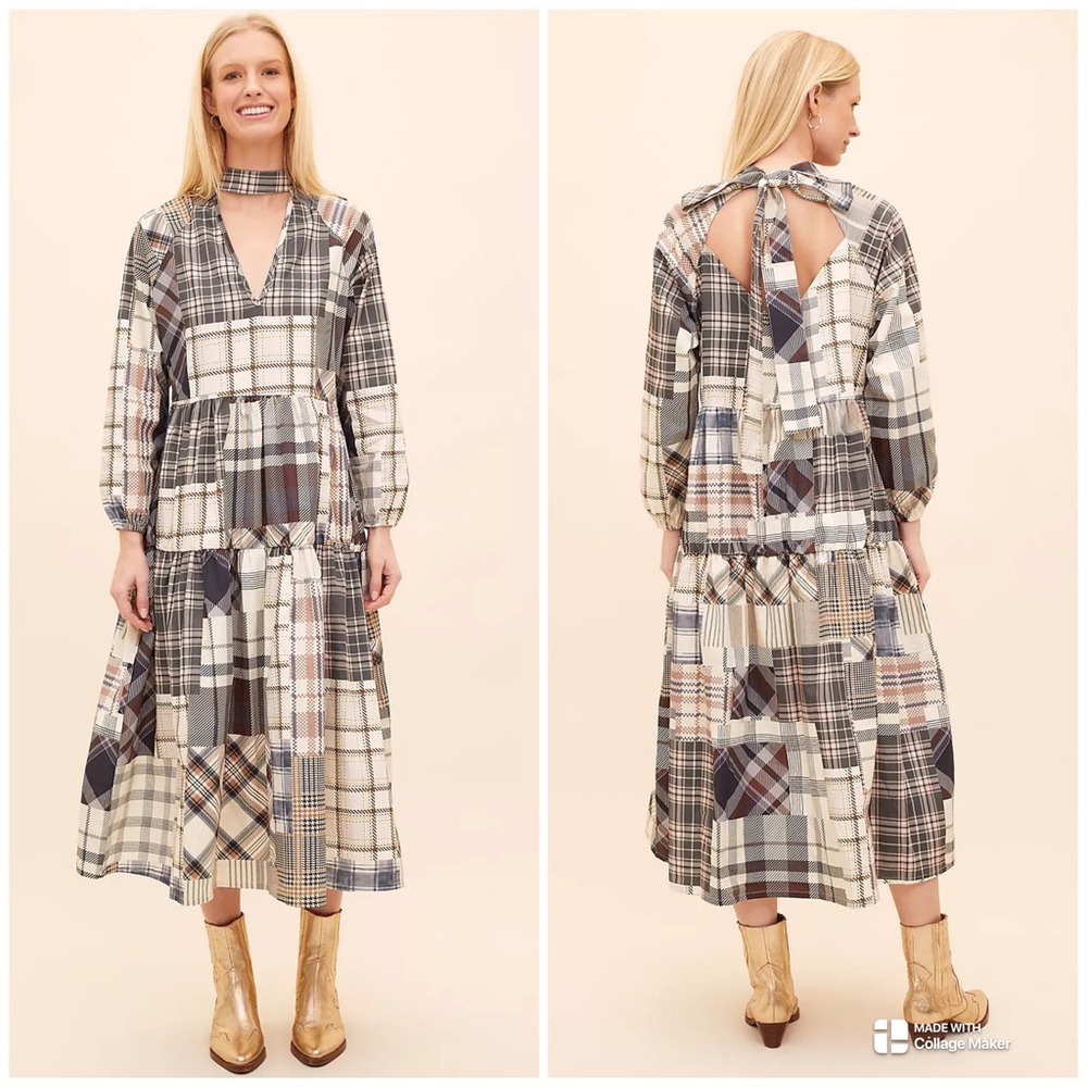 Anthropologie Damson Madder Patchwork Maxi Dress Size XL